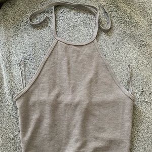 Silvery Sparkly Halter Crop Top